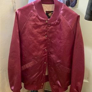 “Pink Ladies” style satin  Women’s stadium jacket